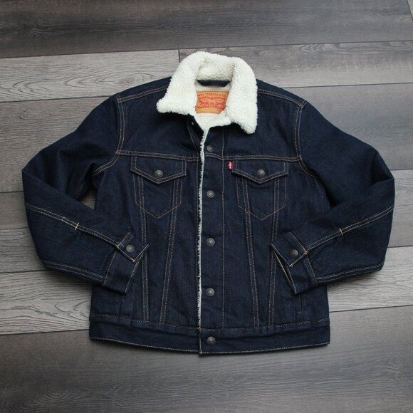 🧥 Levi’s Men’s Sherpa Trucker Jacket 👖 PC9-16365-0075 | Denim Lined Size Small - Picture 12 of 15